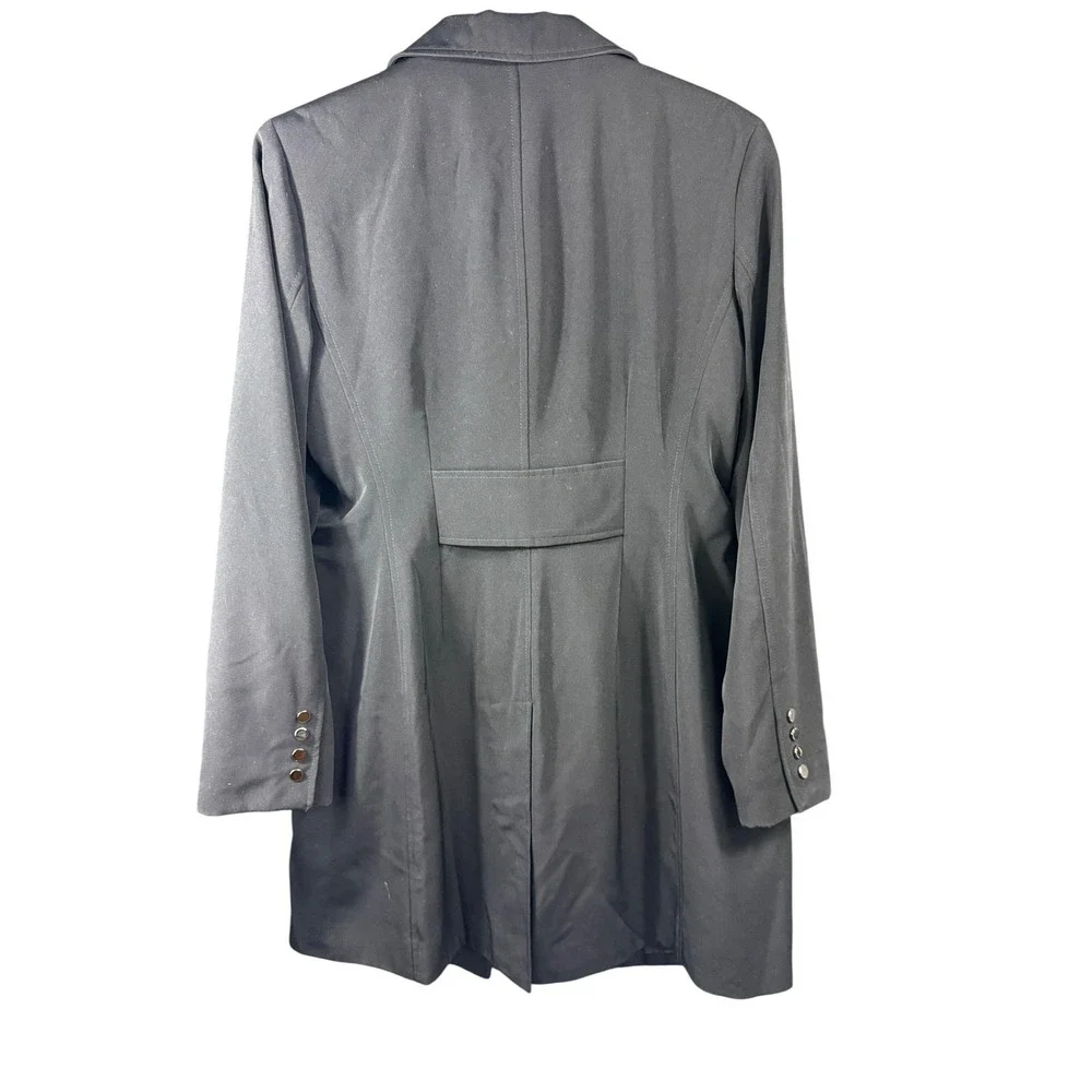 Anne Klein Coat Womens Petite Small Black Button Front Dressy Lined Classic PS - Picture 11 of 11